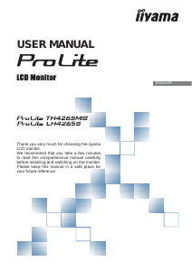 Manual iiyama ProLite LH4265S LCD Monitor