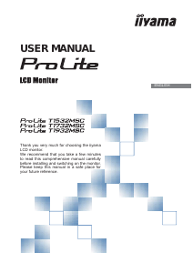 Manual iiyama ProLite T1732MSC LCD Monitor