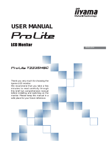 Manual iiyama ProLite T2235MSC LCD Monitor