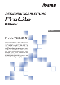 Bedienungsanleitung iiyama ProLite TE6568MIS LCD monitor