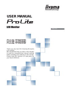 Manual iiyama ProLite TF1734MC LCD Monitor