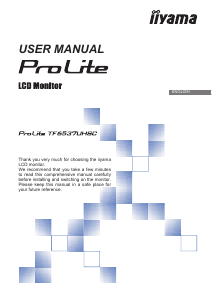 Handleiding iiyama ProLite TF6537UHSC LCD monitor