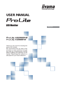 Manual iiyama ProLite XB2888HS LCD Monitor