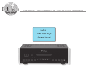 Manual McIntosh MVP891 Blu-ray Player