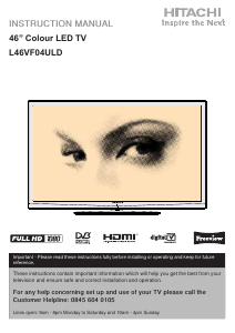 Manual Hitachi L46VF04ULD LED Television