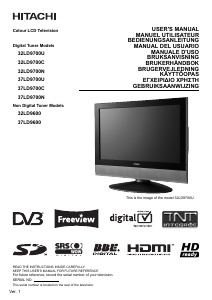 Handleiding Hitachi 32LD9600 LCD televisie