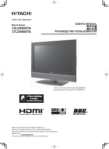 Manual Hitachi 32LD9800TA LCD Television