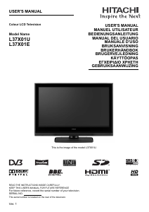 Handleiding Hitachi L37X01U LCD televisie