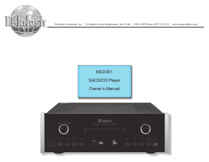 Manual McIntosh MCD301 CD Player