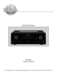 Manual McIntosh MCD500 CD Player