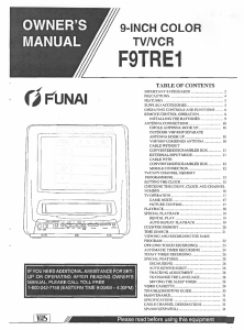 Manual Funai F9TRE1 Television