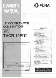 Manual Funai TVCR 19FIII Television