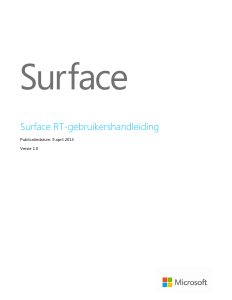 Handleiding Microsoft Surface RT Tablet