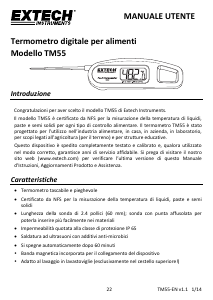 Manuale Extech TM55 Termometro per alimenti