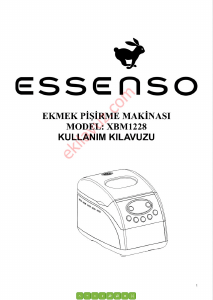 Kullanım kılavuzu Essenso XBM1228 Ekmek yapma makinesi