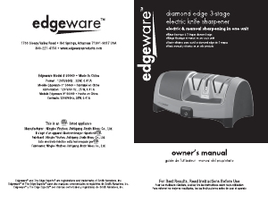 Mode d’emploi Edgeware Diamon Edge 3-stage Aiguiseur de couteaux