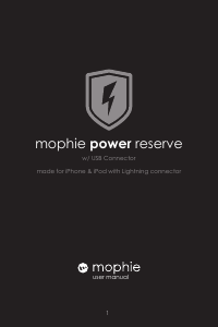 Руководство mophie power reserve Портативное зарядное устройство