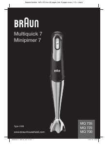 Руководство Braun MQ 700 Soup Multiquick 7 Ручной блендер