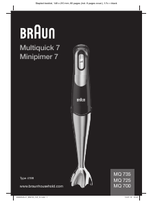 Návod Braun MQ 735 Sauce Multiquick 7 Ponorný mixér
