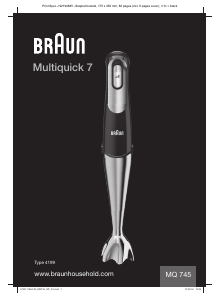 Посібник Braun MQ 745 Aperative Multiquick 7 Ручний блендер