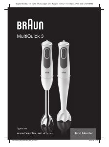 Návod Braun MQ 3000 Smoothie+ Multiquick 3 Ponorný mixér