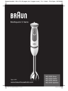 Manual Braun MQ 5000 Soup Multiquick 5 Vario Varinha mágica