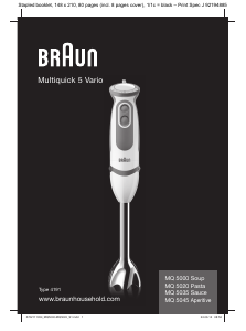 Εγχειρίδιο Braun MQ 5020 Pasta Multiquick 5 Vario Μπλέντερ χειρός