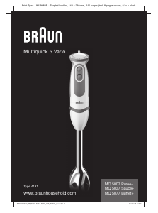 Manual Braun MQ 5037 Sauce+ Multiquick 5 Vario Varinha mágica