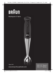 Manual Braun MQ 5137 Sauce+ Multiquick 5 Vario Varinha mágica