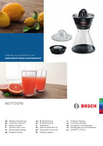 Посібник Bosch MCP72GPB Соковижималка для цитрусових
