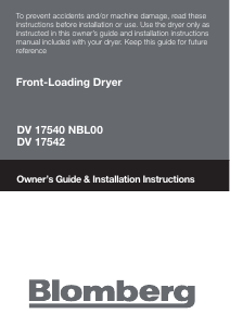 Manual Blomberg DV 17542 Dryer