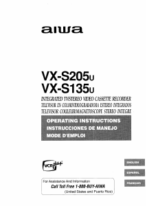 Manual de uso Aiwa VX-S205 Televisor