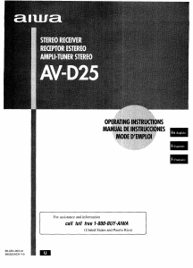 Mode d’emploi Aiwa AV-D25 Récepteur