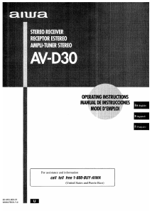 Manual de uso Aiwa AV-D30 Receptor