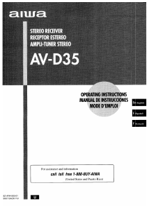 Mode d’emploi Aiwa AV-D35 Récepteur