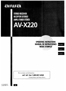 Manual de uso Aiwa AV-X220 Receptor