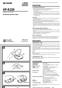 Handleiding Aiwa XP-R220 Discman