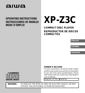Handleiding Aiwa XP-Z3C Discman