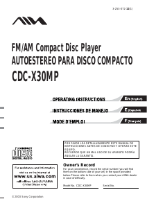 Manual de uso Aiwa CDC-X30MP Radio para coche