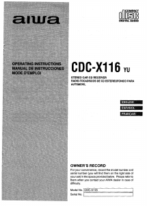 Manual de uso Aiwa CDC-X116 Radio para coche