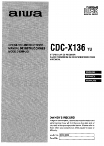 Manual de uso Aiwa CDC-X136 Radio para coche