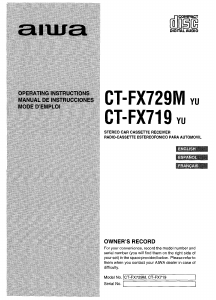 Manual de uso Aiwa CT-FX719 Radio para coche