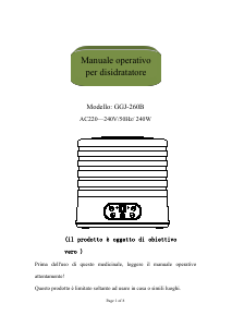 Manuale Aicok GGJ-260B Essiccatore per alimenti