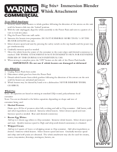Manual de uso Waring Commercial WSBPPW Batidora de varillas