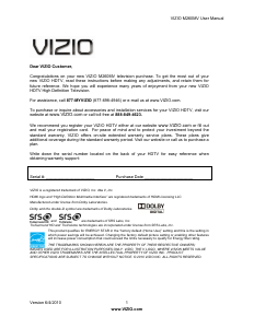 Handleiding VIZIO M260MV LED televisie