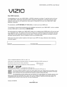 Manual VIZIO E370VL LCD Television