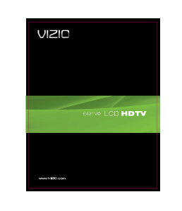 Manual VIZIO E421VO LCD Television