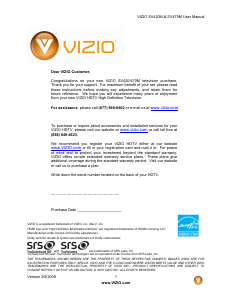 Manual VIZIO SV470M LCD Television