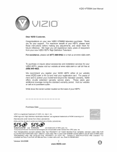 Manual VIZIO VF550M LCD Television