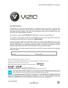 Handleiding VIZIO VM190XVT LCD televisie
